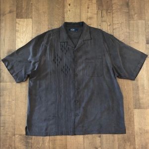 Short-Sleeve Silk Button Down Nat Nast Shirt